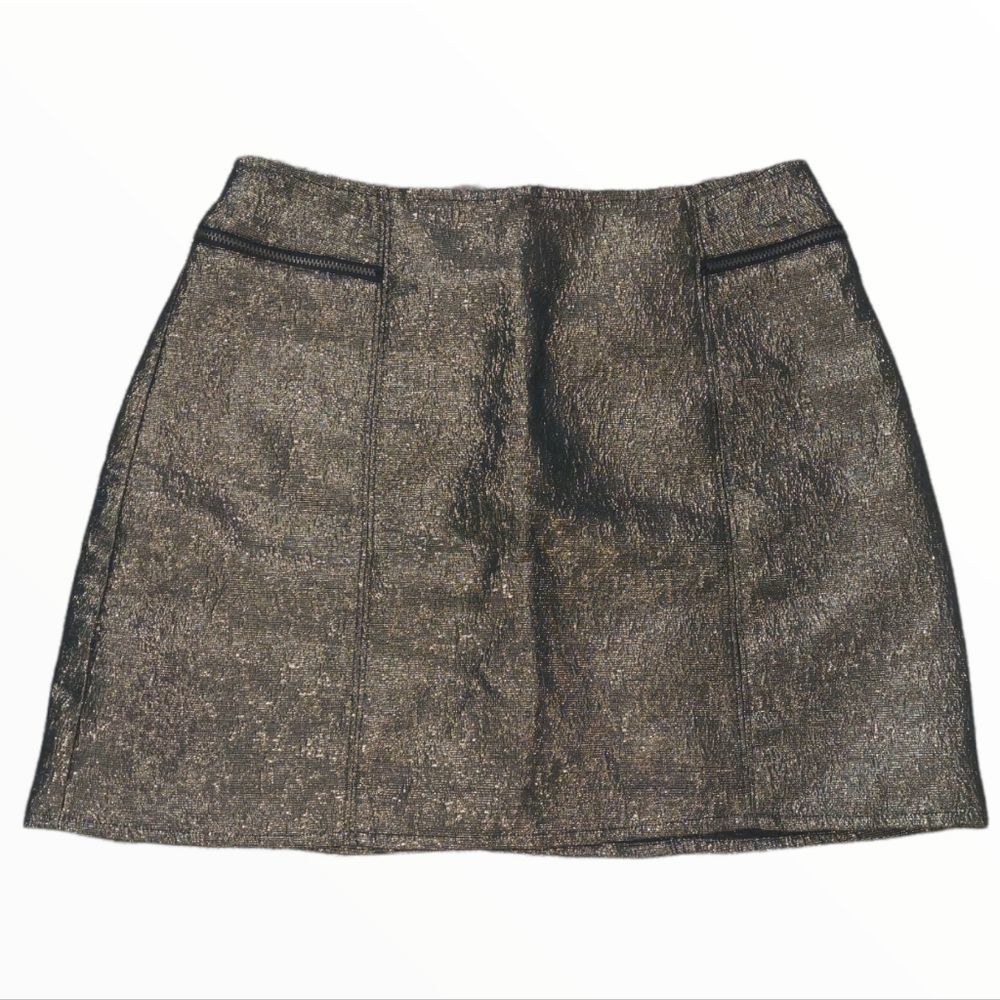 Silence + Noise Metallic Mini Skirt